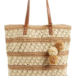 Celeste Packable Straw Tote